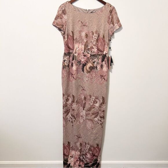 BHLDN Adrianna Papell Border Print Long Dress Size 8 - Picture 2 of 10